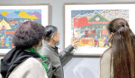抗疫主题绘画展在青海省文化馆展出